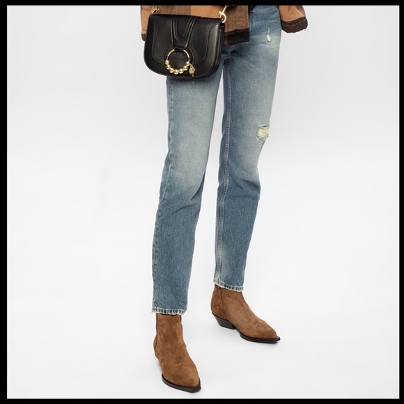 Jimmy Choo JUN suede ankle boots stucco/black NWB 38.5 - Picture 13 of 13